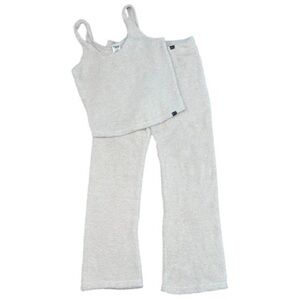 PINK Victoria's Secret Cream Cozy Sleepwear 2-Piece Set